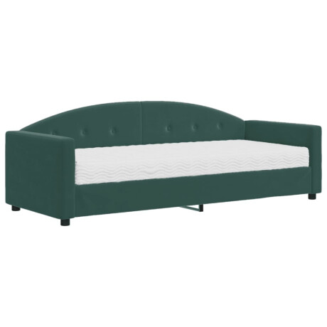 vidaXL Slaapbank met matras 80x200 cm fluweel donkergroen afbeelding2 - 1