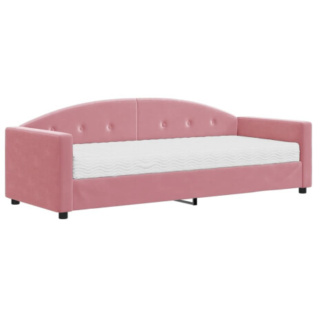 vidaXL Slaapbank met matras 80x200 cm fluweel roze afbeelding2 - 1