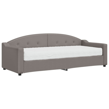 vidaXL Slaapbank met matras 80x200 cm stof taupe afbeelding2 - 1