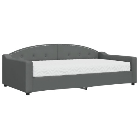 vidaXL Slaapbank met matras 100x200 cm stof donkergrijs afbeelding2 - 1
