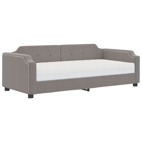 vidaXL Slaapbank met matras 80x200 cm stof taupe afbeelding2 - 1