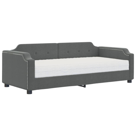 vidaXL Slaapbank met matras 90x200 cm stof donkergrijs afbeelding2 - 1