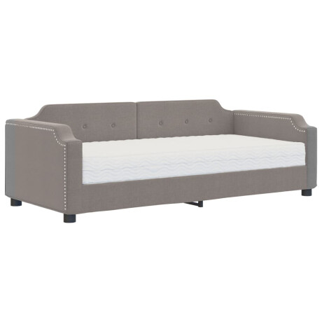 vidaXL Slaapbank met matras 100x200 cm stof taupe afbeelding2 - 1