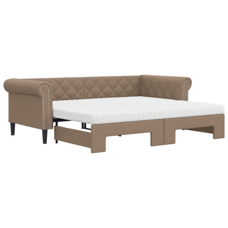 vidaXL Slaapbank onderschuifbed en matrassen 90x200 cm kunstleer afbeelding2 - 1