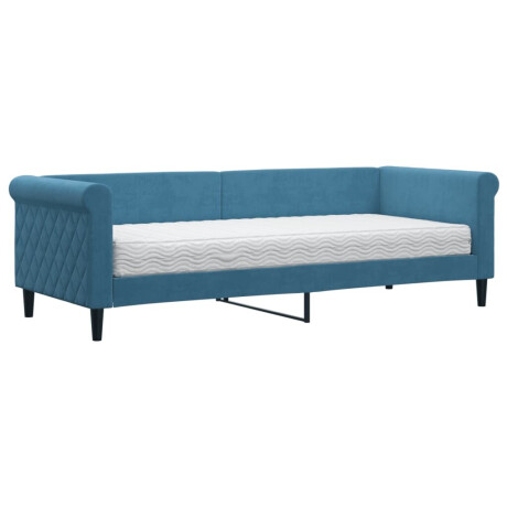vidaXL Slaapbank met matras 80x200 cm fluweel blauw afbeelding2 - 1