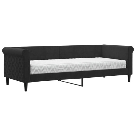 vidaXL Slaapbank met matras 80x200 cm fluweel zwart afbeelding2 - 1