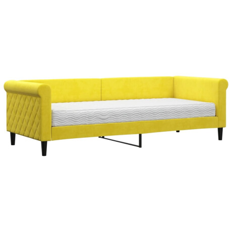 vidaXL Slaapbank met matras 80x200 cm fluweel geel afbeelding2 - 1