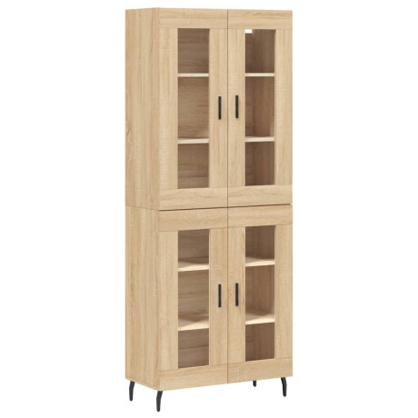 vidaXL Hoge kast 69,5x34x180 cm bewerkt hout sonoma eikenkleurig afbeelding2 - 1