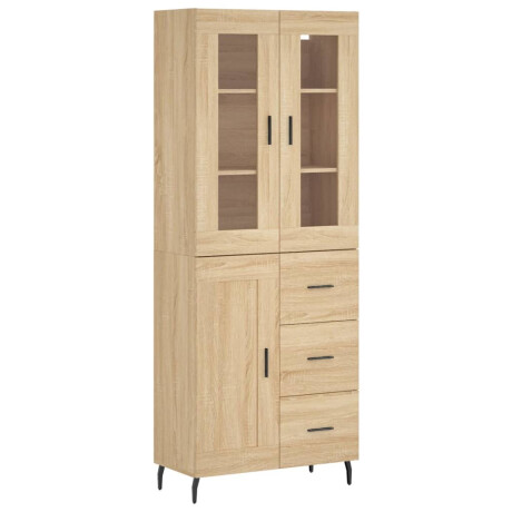 vidaXL Hoge kast 69,5x34x180 cm bewerkt hout sonoma eikenkleurig afbeelding2 - 1