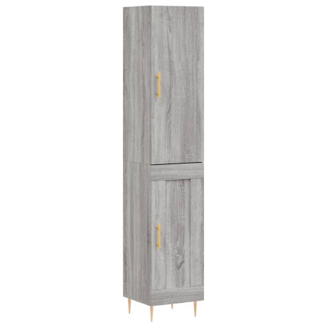 vidaXL Hoge kast 34,5x34x180 cm bewerkt hout grijs sonoma eikenkleurig afbeelding2 - 1