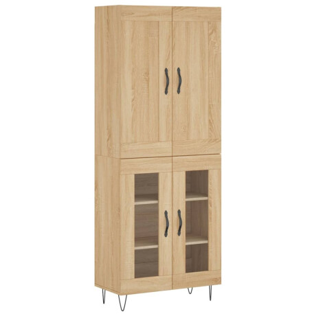 vidaXL Hoge kast 69,5x34x180 cm bewerkt hout sonoma eikenkleurig afbeelding2 - 1