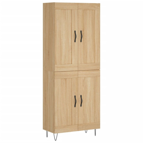 vidaXL Hoge kast 69,5x34x180 cm bewerkt hout sonoma eikenkleurig afbeelding2 - 1