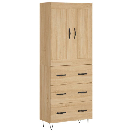 vidaXL Hoge kast 69,5x34x180 cm bewerkt hout sonoma eikenkleurig afbeelding2 - 1