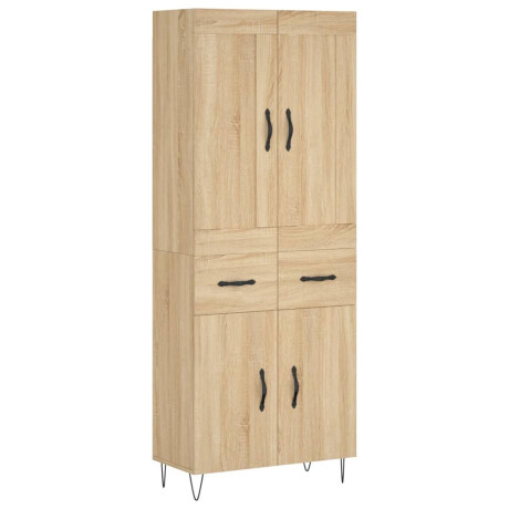 vidaXL Hoge kast 69,5x34x180 cm bewerkt hout sonoma eikenkleurig afbeelding2 - 1