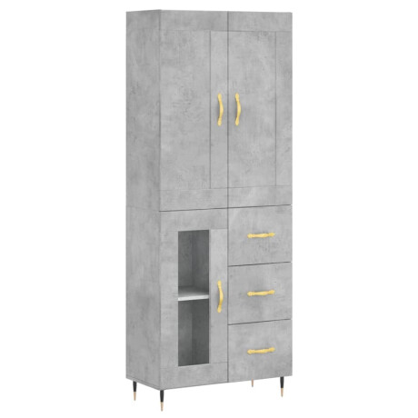 vidaXL Hoge kast 69,5x34x180 cm bewerkt hout betongrijs afbeelding2 - 1