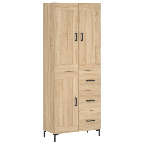 vidaXL Hoge kast 69,5x34x180 cm bewerkt hout sonoma eikenkleurig afbeelding2 - 1