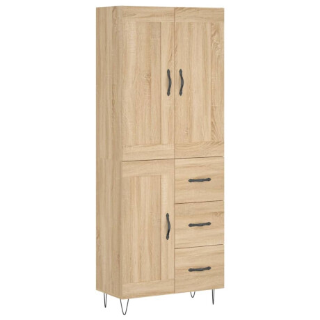 vidaXL Hoge kast 69,5x34x180 cm bewerkt hout sonoma eikenkleurig afbeelding2 - 1