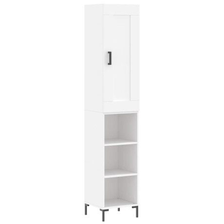 vidaXL Hoge kast 34,5x34x180 cm bewerkt hout wit afbeelding2 - 1