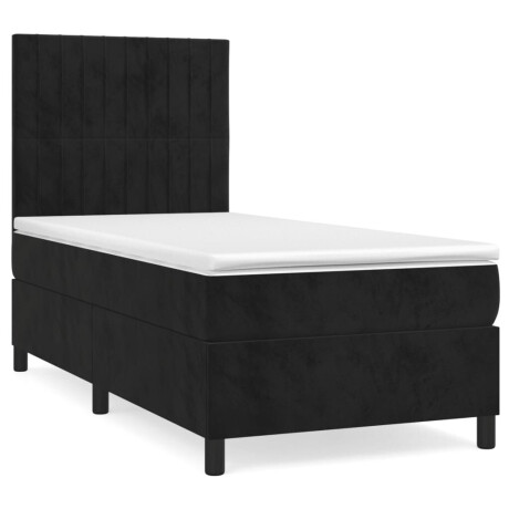 vidaXL Boxspring met matras fluweel zwart 90x190 cm afbeelding2 - 1