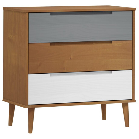 vidaXL Ladekast MOLDE 80x40x80 cm massief grenenhout bruin afbeelding2 - 1