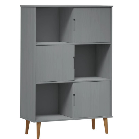 vidaXL Boekenkast MOLDE 90x35x133,5 cm massief grenenhout grijs afbeelding2 - 1