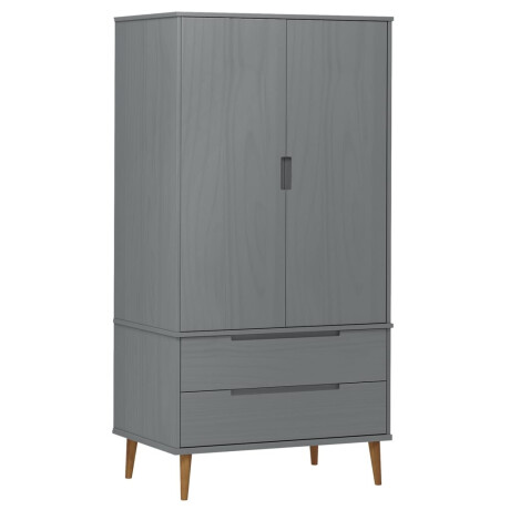 vidaXL Kledingkast MOLDE 90x55x175 cm massief grenenhout grijs afbeelding2 - 1