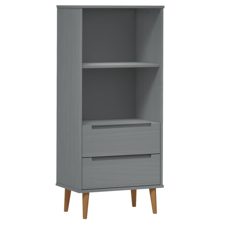 vidaXL Boekenkast MOLDE 60x35x133,5 cm massief grenenhout grijs afbeelding2 - 1