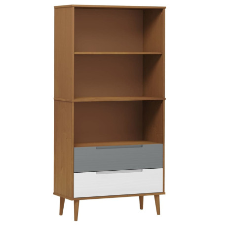 vidaXL Boekenkast MOLDE 85x35x170,5 cm massief grenenhout bruin afbeelding2 - 1