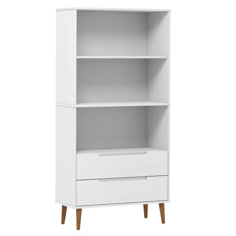 vidaXL Boekenkast MOLDE 85x35x170,5 cm massief grenenhout wit afbeelding2 - 1