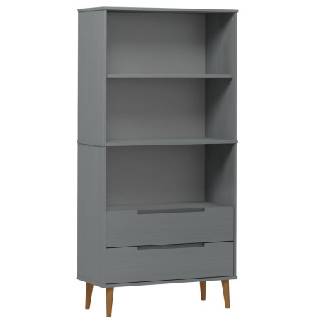 vidaXL Boekenkast MOLDE 85x35x170,5 cm massief grenenhout grijs afbeelding2 - 1