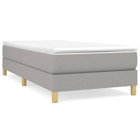 vidaXL Boxspring met matras stof lichtgrijs 90x190 cm afbeelding2 - 1
