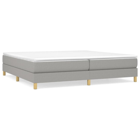 vidaXL Boxspring met matras stof lichtgrijs 200x200 cm afbeelding2 - 1