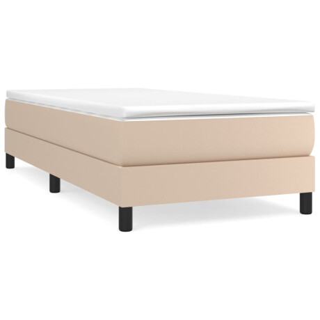 vidaXL Boxspring met matras kunstleer cappuccinokleurig 100x200 cm afbeelding2 - 1