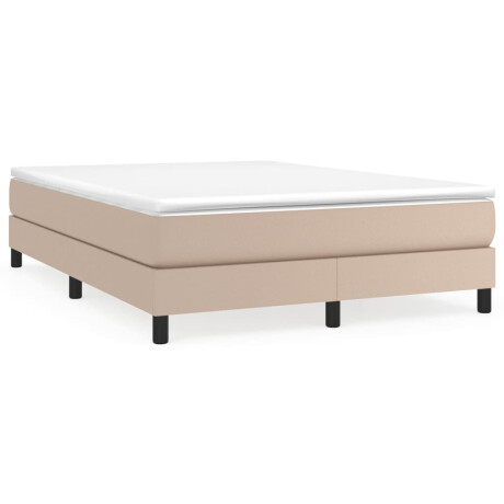 vidaXL Boxspring met matras kunstleer cappuccinokleurig 140x190 cm afbeelding2 - 1
