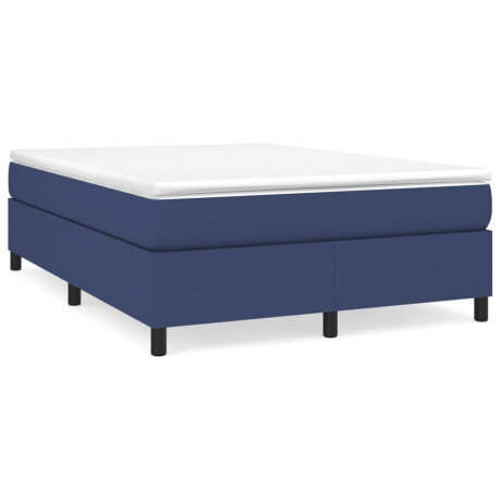 vidaXL Boxspring met matras stof blauw 140x190 cm afbeelding2 - 1