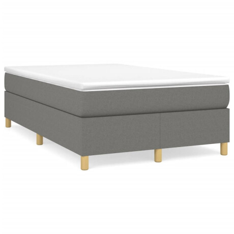 vidaXL Boxspring met matras stof donkergrijs 120x200 cm afbeelding2 - 1