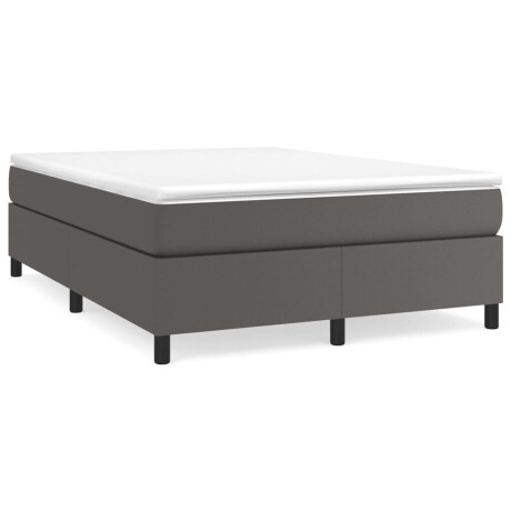 vidaXL Boxspring met matras kunstleer grijs 140x190 cm afbeelding2 - 1
