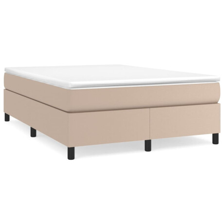 vidaXL Boxspring met matras kunstleer cappuccinokleurig 140x190 cm afbeelding2 - 1