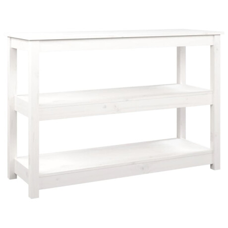 vidaXL Wandtafel 110x40x74 cm massief grenenhout wit afbeelding2 - 1