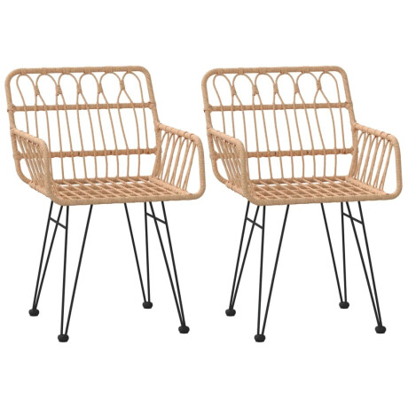 vidaXL Tuinstoelen 2 st met armleuning 56x64x80 cm PE-rattan afbeelding2 - 1