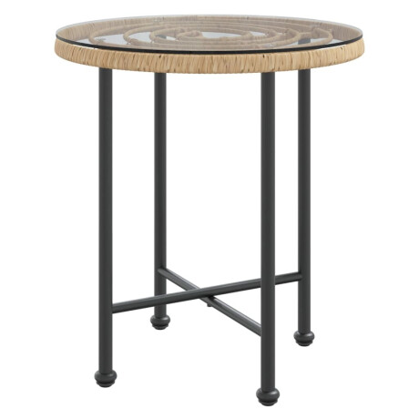 vidaXL Eettafel Ø50 cm  gehard glas en staal afbeelding2 - 1