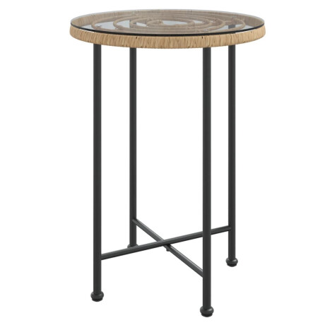 vidaXL Eettafel Ø55 cm gehard glas en staal afbeelding2 - 1