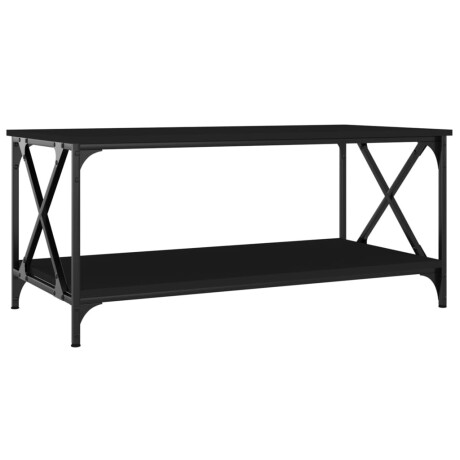 vidaXL Salontafel 100x50x45 cm bewerkt hout en ijzer zwart afbeelding2 - 1