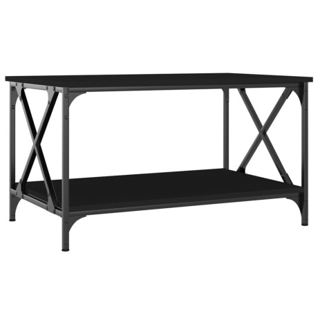 vidaXL Salontafel 80x50x45 cm bewerkt hout en ijzer zwart afbeelding2 - 1