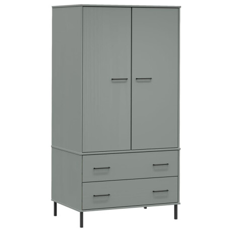 vidaXL Kledingkast met metalen poten OSLO 90x55x172,5 cm hout grijs afbeelding2 - 1