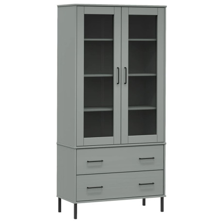 vidaXL Boekenkast met metalen poten OSLO 85x35x172,5 cm hout grijs afbeelding2 - 1