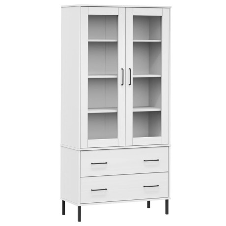 vidaXL Boekenkast met metalen poten OSLO 85x35x172,5 cm hout wit afbeelding2 - 1