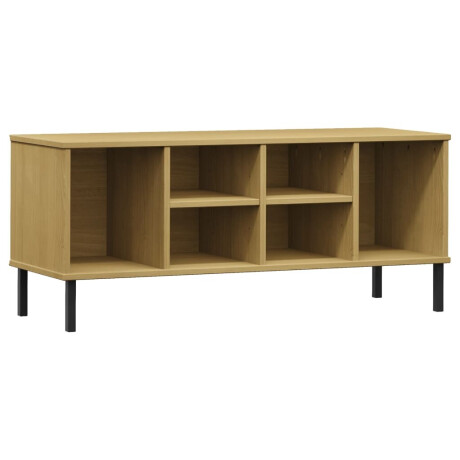 vidaXL Schoenenrek met metalen poten OSLO 106x35x45cm grenenhout bruin afbeelding2 - 1