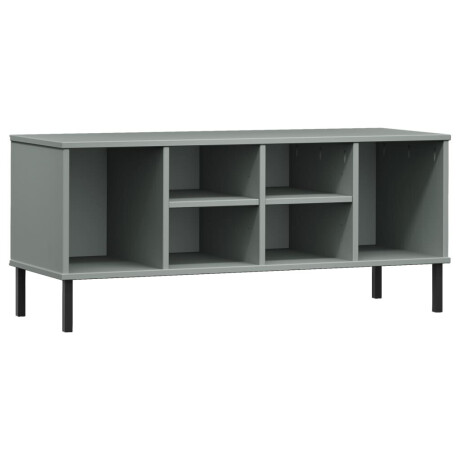 vidaXL Schoenenrek met metalen poten OSLO 106x35x45 cm grenen grijs afbeelding2 - 1