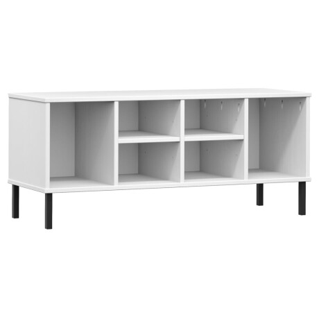vidaXL Schoenenrek met metalen poten OSLO 106x35x45 cm grenenhout wit afbeelding2 - 1